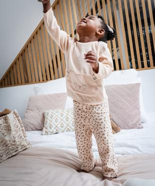 Pyjama 2 pièces en velours à motif léopard bébé fille vue1 - GEMO 4G BEBE - GEMO