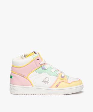 Baskets fille mid-cut multicolores à lacets et zip - Benetton vue1 - BENETTON - GEMO