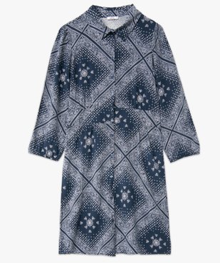 Robe femme imprimée à manches longues et col chemise vue4 - GEMO(FEMME PAP) - GEMO