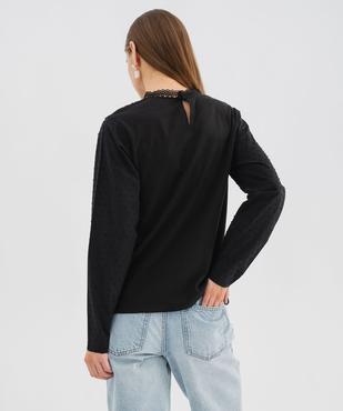 Blouse en coton avec décolleté en dentelle femme vue4 - GEMO(FEMME PAP) - GEMO