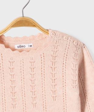 Pull en maille fantaisie bébé fille vue2 - GEMO(BEBE DEBT) - GEMO