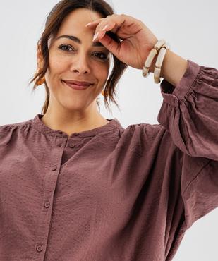 Chemise en coton col officier femme grande taille vue2 - GEMO (G TAILLE) - GEMO