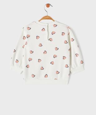 Sweat molletonné avec motifs bébé fille vue4 - GEMO 4G BEBE - GEMO