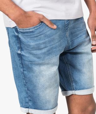 Bermuda homme en jean à taille élastiquée vue2 - GEMO (HOMME) - GEMO