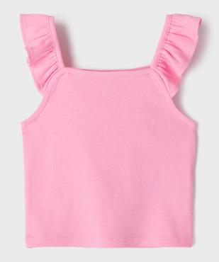 Débardeur court en maille côtelée avec bretelles à volants fille vue1 - GEMO 4G FILLE - GEMO