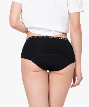 Shorty menstruel lavable en coton noir - Dim Protect vue2 - DIM - GEMO