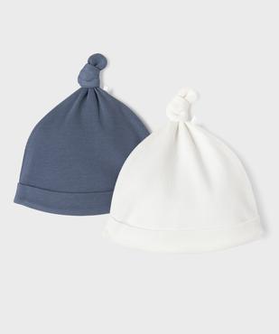 Bonnets en coton côtelé bébé garçon (lot de 2) vue1 - GEMO(BB COUCHE) - GEMO