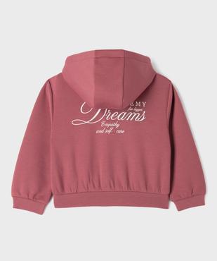 Sweat zippé à capuche avec message poitrine et dos fille vue4 - GEMO (ENFANT) - GEMO
