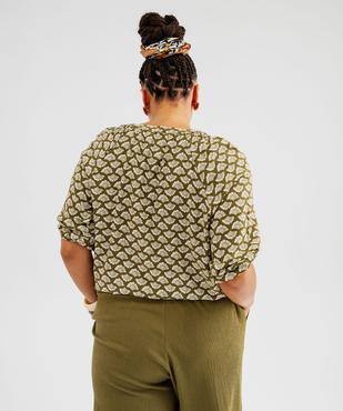 Blouse imprimée à manches 3/4 femme grande taille vue3 - GEMO 4G GT - GEMO