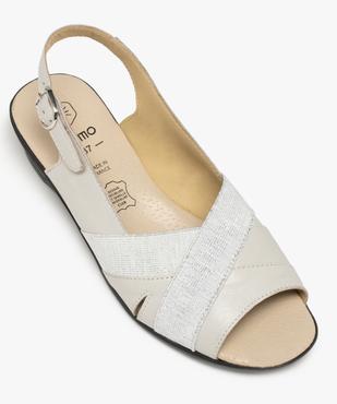 Sandales femme confort en cuir à talon compensé  vue5 - GEMO (CONFORT) - GEMO