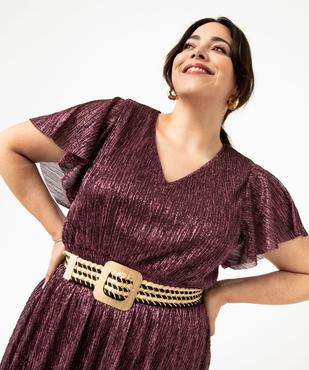 Robe à manches courtes en maille scintillante femme grande taille vue2 - GEMO (G TAILLE) - GEMO