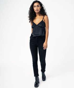 Jean slim taille normal à strass femme vue5 - GEMO(FEMME PAP) - GEMO