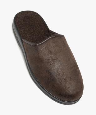 Chaussons homme mules confort avec dessus uni aspect vieilli vue5 - GEMO(HOMWR HOM) - GEMO