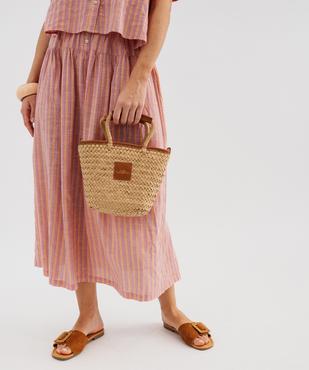 Jupe longue en coton et viscose à rayures femme vue2 - GEMO(FEMME PAP) - GEMO