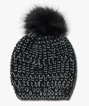 Bonnet fille avec fil pailleté et pompon vue1 - GEMO (JUNIOR) - GEMO