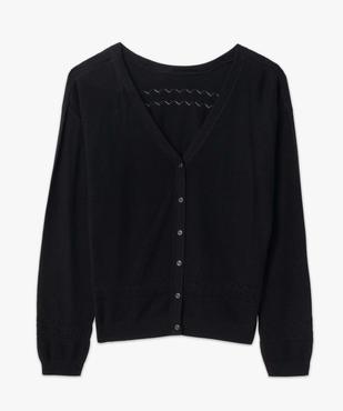 Pull femme avec dos boutonné à col V  vue4 - GEMO(FEMME PAP) - GEMO