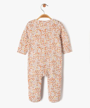 Pyjama en velours à motifs fleuris bébé fille vue3 - GEMO 4G BEBE - GEMO