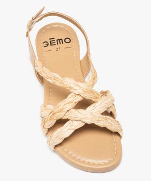 Sandales fille à talon plat et brides en fibres tressées vue5 - GEMO (ENFANT) - GEMO