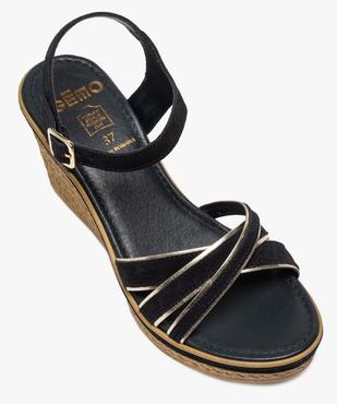 Sandales femme à talon compensé et détails métallisés vue5 - GEMO(URBAIN) - GEMO
