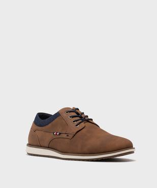 Derbies texturées à détail jean semelle sport homme vue2 - MARIO BALDANO - GEMO