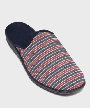 Chaussons mules souples et légers en toile rayé homme vue5 - G'FLEX GEMO FOR GOOD - GEMO
