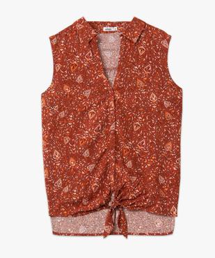 Chemise sans manches imprimée avec nœud dans le bas femme vue4 - GEMO 4G FEMME - GEMO