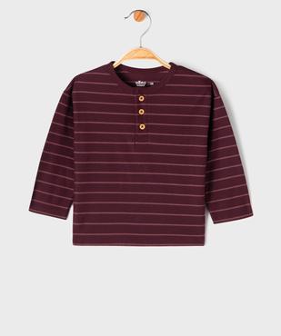 Tee-shirt manches longues à rayures bébé garçon vue1 - GEMO 4G BEBE - GEMO