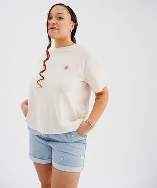 Tee-shirt manches courtes avec motifs femme grande taille vue4 - GEMO (G TAILLE) - GEMO