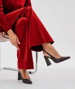 Escarpins sling-back à bout pointu et talon haut femme- Follow Me vue7 - FOLLOW ME - GEMO