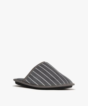 Chaussons homme mules d'intérieur en velours rayé vue2 - GEMO(HOMWR HOM) - GEMO