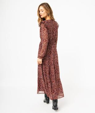 Robe longue à manches longues motif fleuri femme vue3 - GEMO(FEMME PAP) - GEMO
