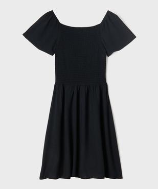 Robe courte à manches courtes au buste en smocks fille vue4 - GEMO 4G FILLE - GEMO