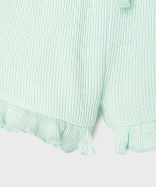 Short en maille gaufrée avec taille ajustable bébé fille vue3 - GEMO(BEBE DEBT) - GEMO
