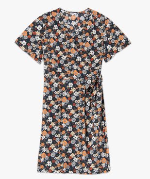 Robe femme grande taille coupe portefeuille fleurie vue4 - GEMO (G TAILLE) - GEMO