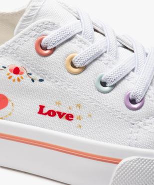 Tennis fille en toile imprimée fermeture lacets élastiques vue6 - GEMO 4G FILLE - GEMO