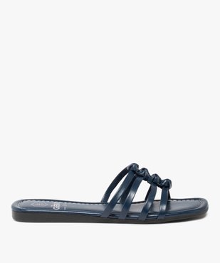 Mules femme à talon plat et fines brides nouées vue1 - GEMO (CASUAL) - GEMO
