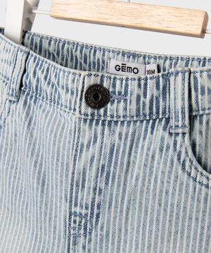 Short en jean extensible avec taille ajustable bébé garçon vue3 - GEMO(BEBE DEBT) - GEMO