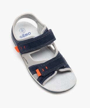 Sandales sport bimatières à brides scratch garçon vue5 - GEMO (ENFANT) - GEMO