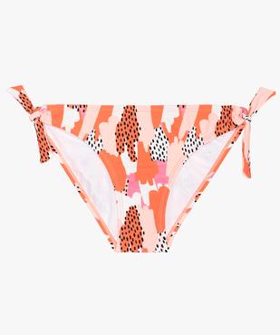 Bas de maillot de bain fille multicolore noué sur les côtés vue1 - GEMO (JUNIOR) - GEMO