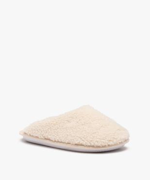 Chaussons femme mules plates unies en textile sherpa vue2 - GEMO 4G FEMME - GEMO