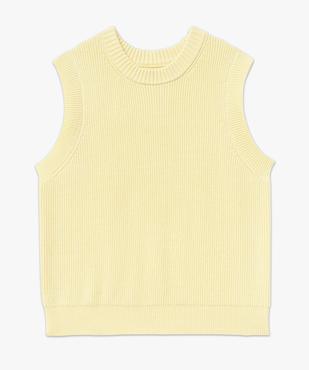 Pull sans manches en maille côtelée femme vue4 - GEMO 4G FEMME - GEMO