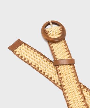 Ceinture tressée à boule ovale en bois vue2 - GEMO (ACCESS) - GEMO