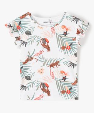 Tee-shirt fille à manches courtes volantées et motif jungle vue1 - GEMO (ENFANT) - GEMO
