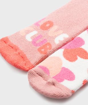 Chaussettes antidérapantes multicolores bébé fille (lot de 2) vue2 - GEMO 4G BEBE - GEMO