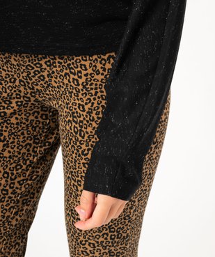 Legging imprimé épais motif léopard femme vue2 - GEMO(FEMME PAP) - GEMO