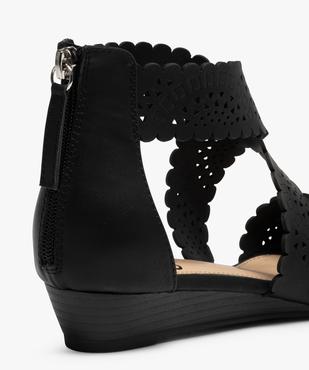 Sandales femme à brides perforées et talon fermé vue6 - GEMO (CASUAL) - GEMO
