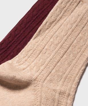 Chaussettes hautes en maille torsadée femme (lot de 2) vue2 - GEMO(HOMWR FEM) - GEMO