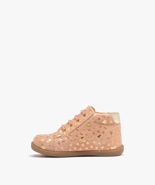 Chaussures premiers pas en cuir pailleté bébé fille - NA! vue4 - NA! - GEMO