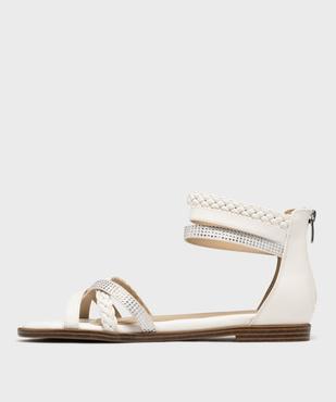 Sandales plates avec brides cheville femme - Valentina Baldano vue3 - VALENTINA BALDA - GEMO