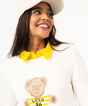 Pull avec motif nounours pour femme - LuluCastagnette vue2 - LULU CASTAGNETT - GEMO